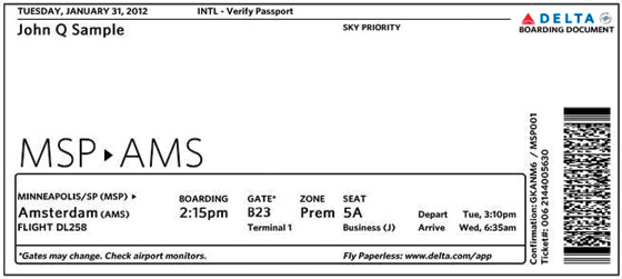 Old boarding pass