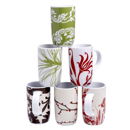 Shop-A-Matic -- Holiday Gift Guide -- Boho Holiday Mugs by Rosanna Inc. : holiday gift guide delphinium card and gift shop-a-matic fall 2008 white