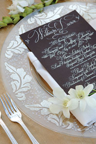 Edible chocolate wedding menus