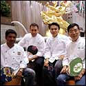 Chefs Floyd Cardoz, Ed Brown, Ian Chalermkittichai, and Sun-Dao Man at Taj Hotels' Feast of Many Moons in New York.