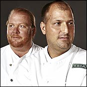 Mario Batali and Dave Pasternack of Bistro du Vent  in New York